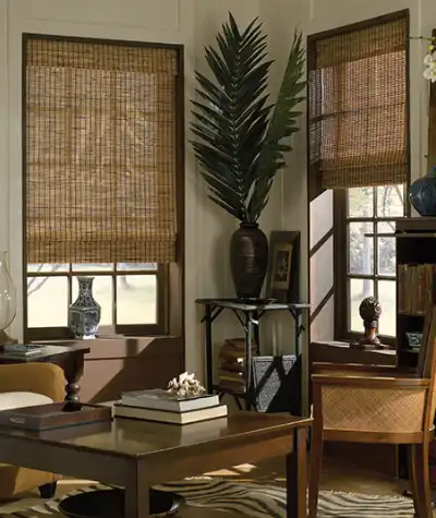 Bamboo blinds for large bay windows