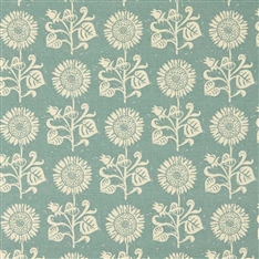 Sunflower - Soft Teal Printed Fabric