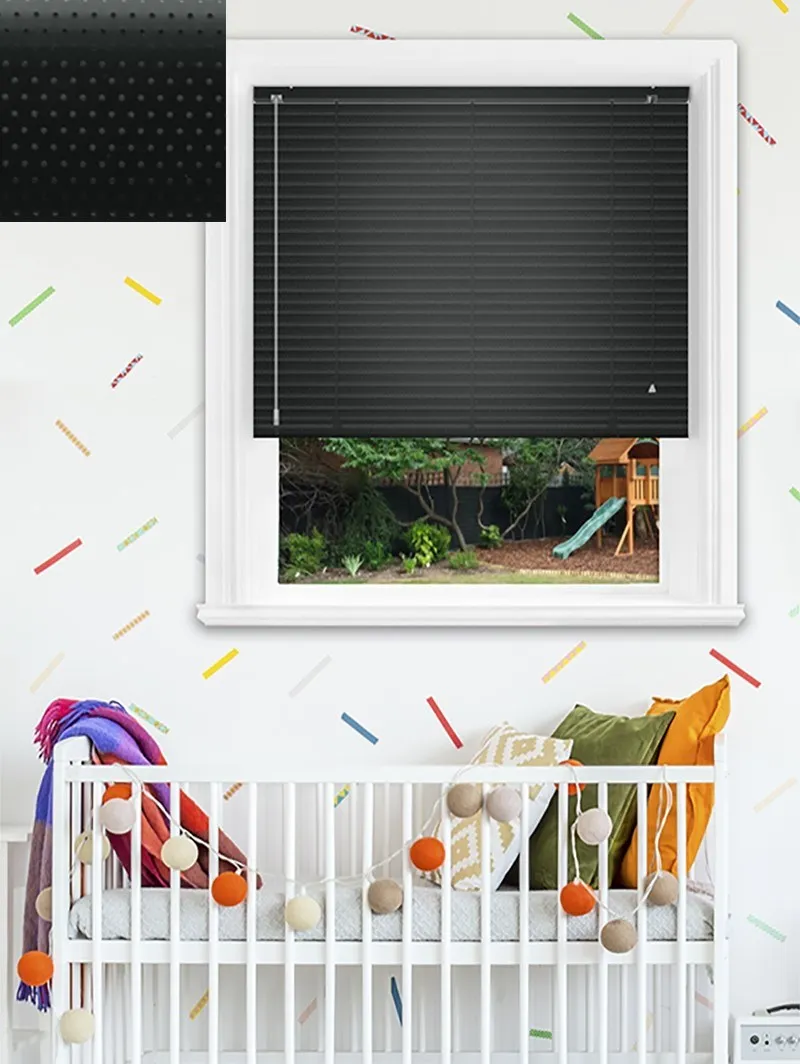 Black Perforated Aluminium Venetian Blind