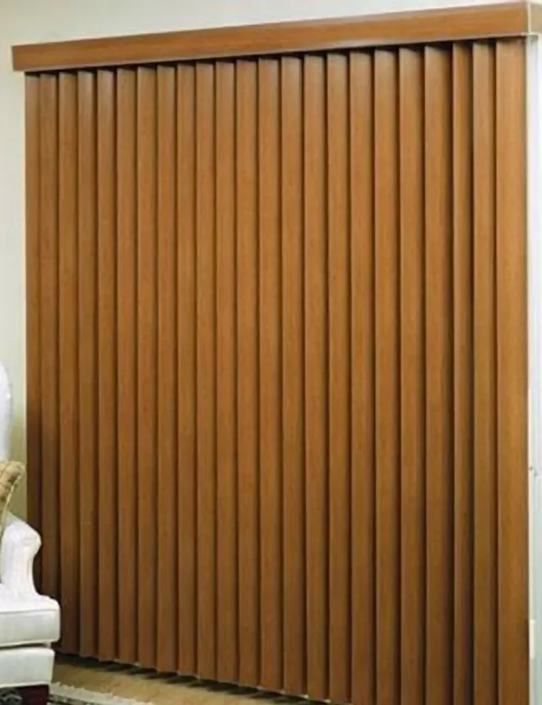 Faux wood vertical blind