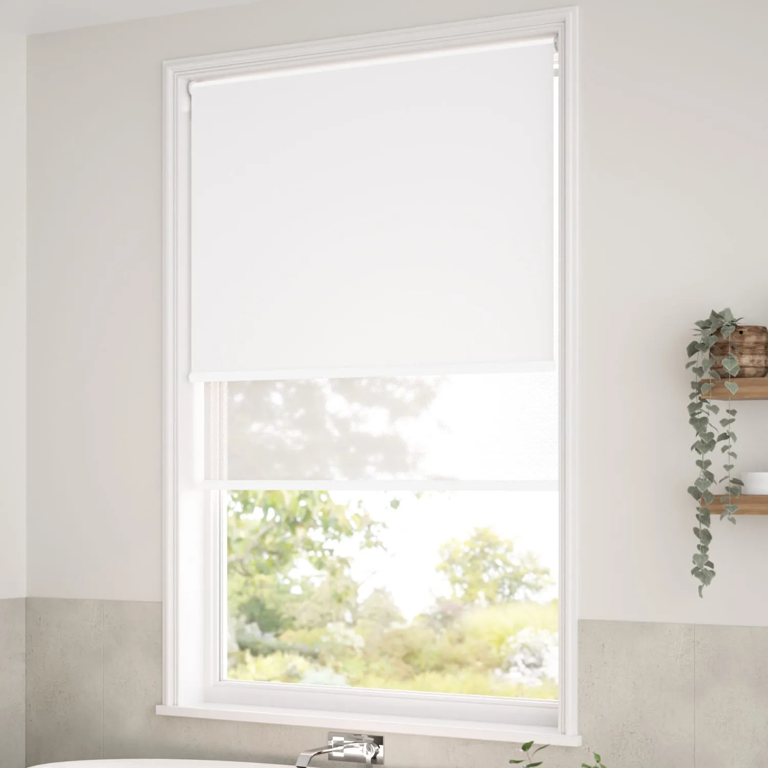 Atom Pure White Double Roller Blind