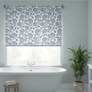 Blue Flowers Bathroom Blinds