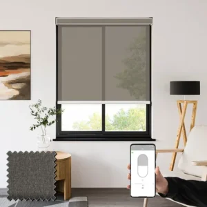 Graphite Voile Motorized Blinds