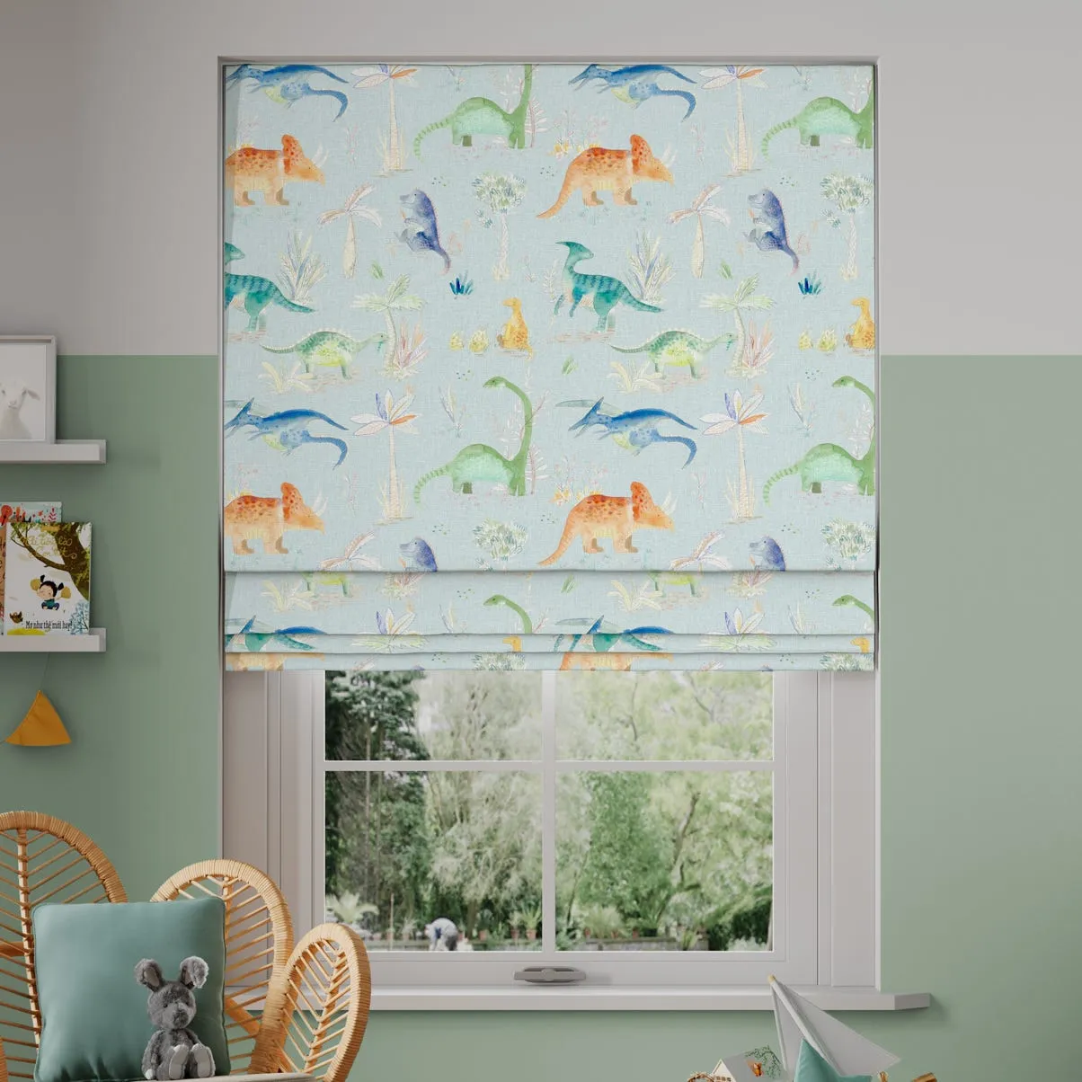 Kids Room Blinds Jurassic Roman Blind