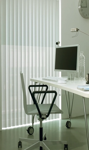 vertical blinds install in office
