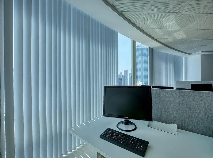 Vertical blinds install in office