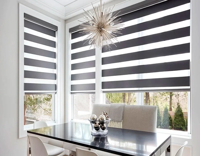 Zebra Blinds for dining room