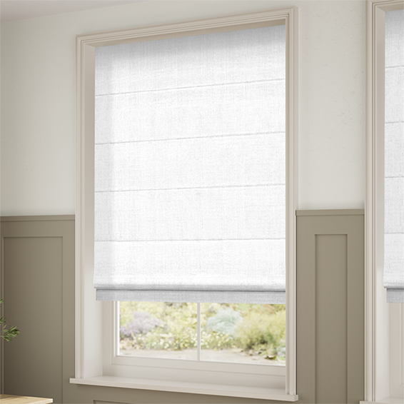 Bijou Linen White Roman Blinds