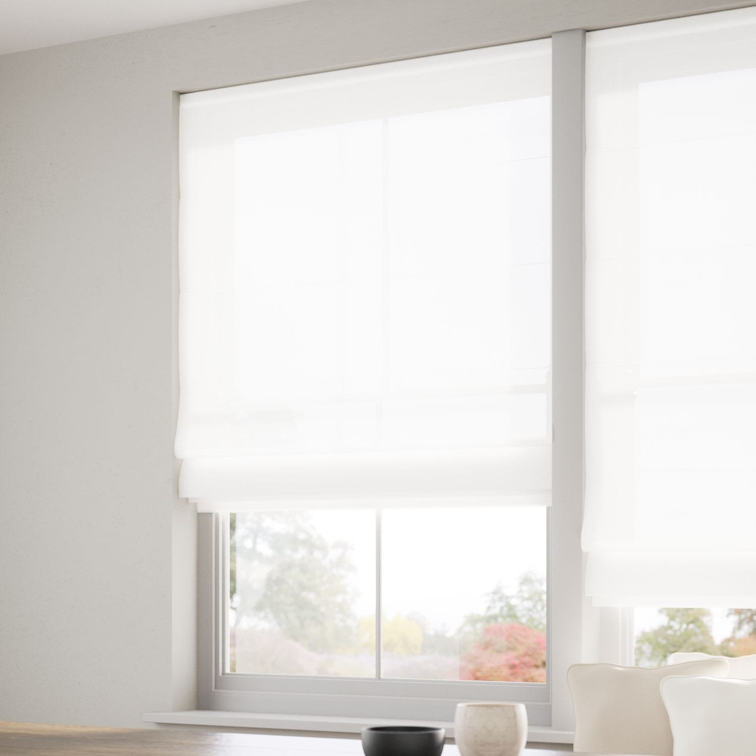 Cirrus Voile Bright White Roman Blinds