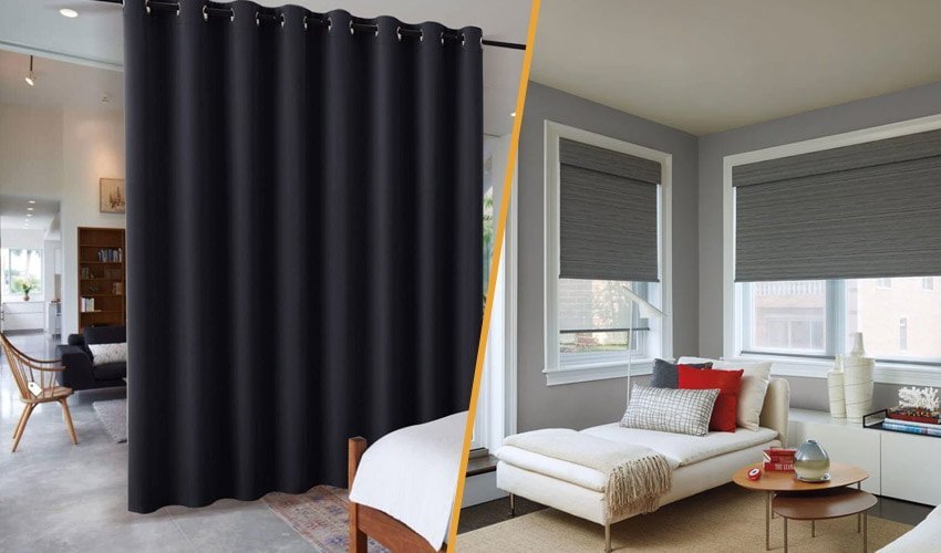 Light Control with curtains and blinds