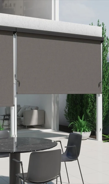 Outdoor motorized blinds
