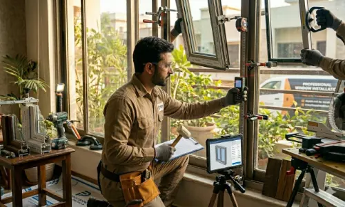 Professional Installation of bamboo blinds
