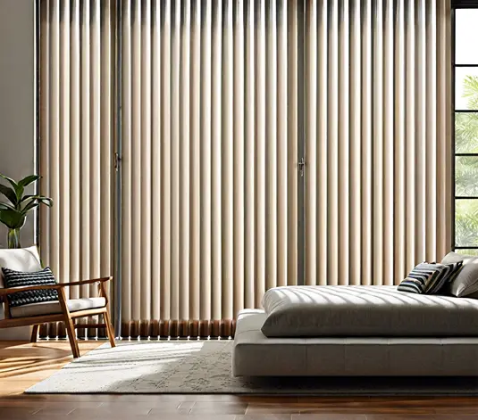 Sheer Vertical Blinds Install in Bedroom