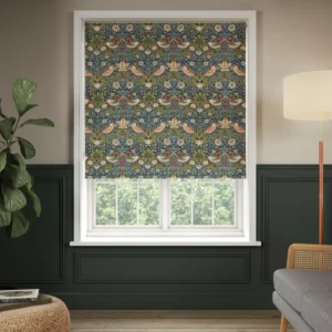 Indigo Strawberry Thief Roller Blind