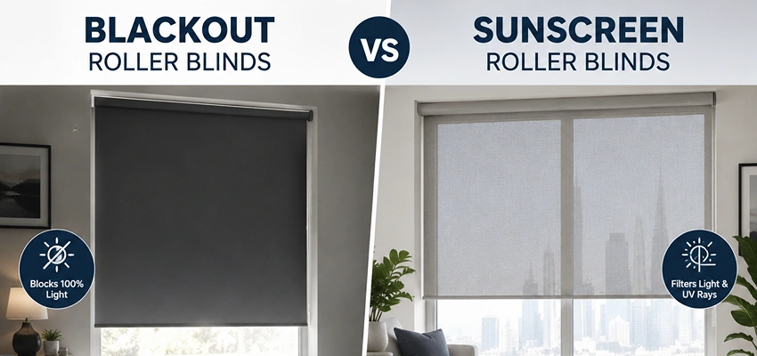 Blackout Roller blinds vs sunscreen roller blinds