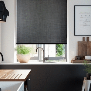 Charcoal Weave 5% Sunscreen Roller Blind
