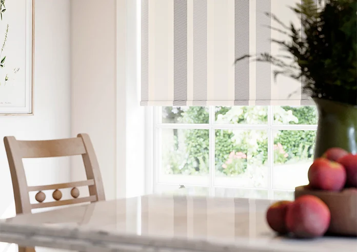 Cowes Stripe Blackout Grey Mist Roller Blind - Image 3