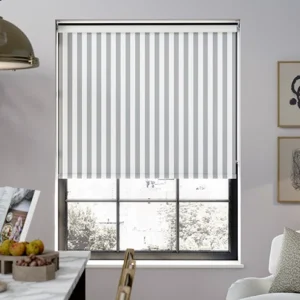 Dartmouth Stripe Blackout Pier Grey Roller Blind