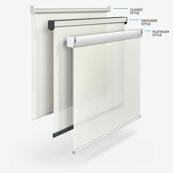 Deluxe Plain Cream Dimout Roller Blind - Image 3