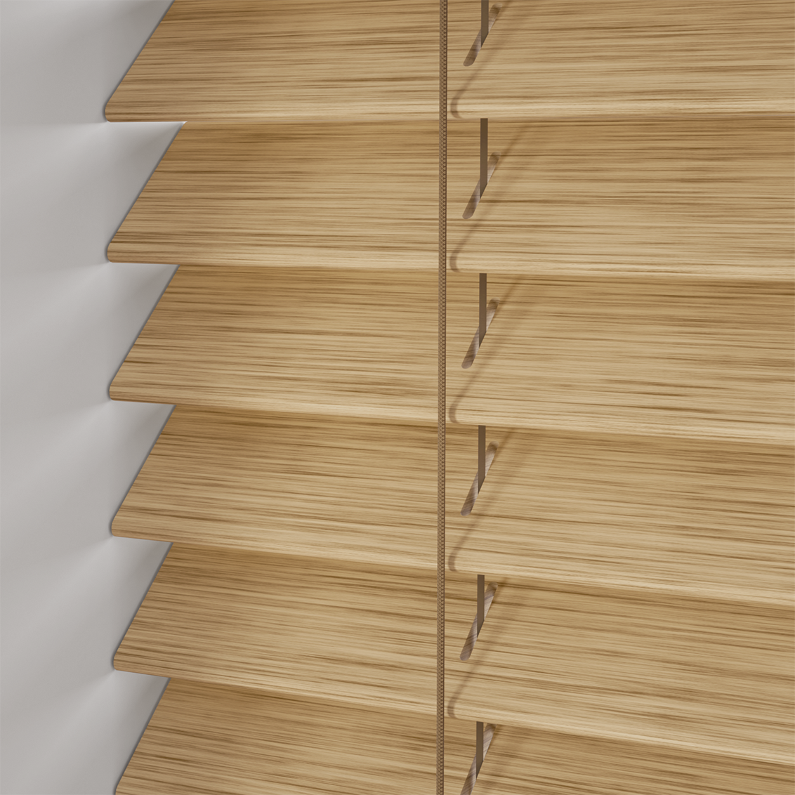Natural Bamboo Jute Wooden Blind - 50mm Slat - Image 3