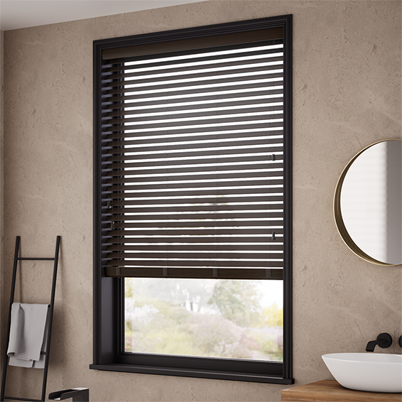 Natural Bamboo Umber Wooden Blind - 50mm Slat - Image 2