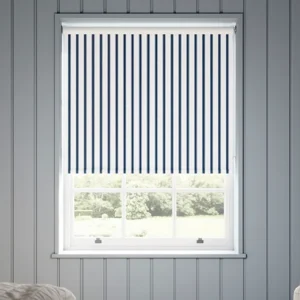 Salcombe Stripe Blackout Navy Roller Blind