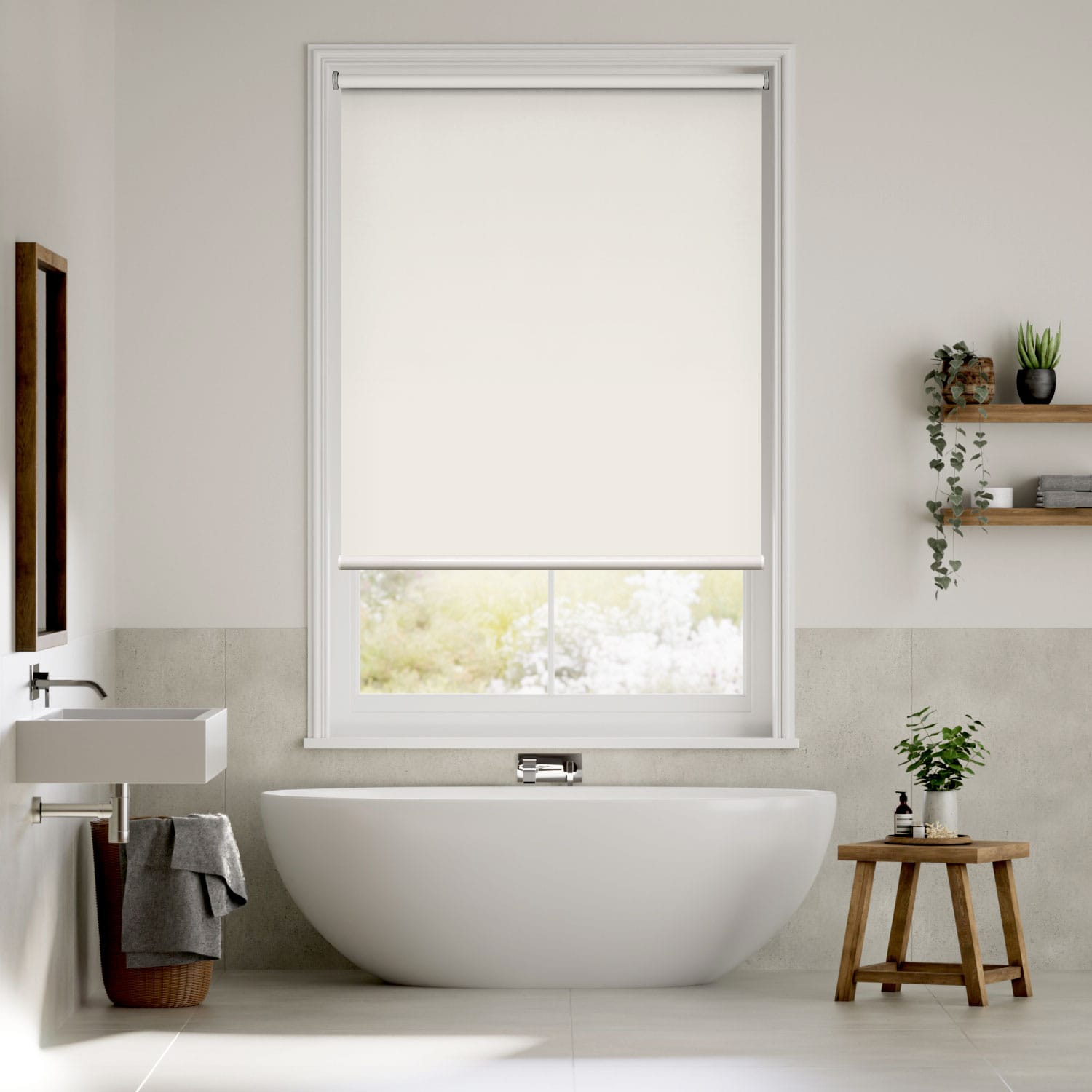 Alabaster Motorized Roller Blinds