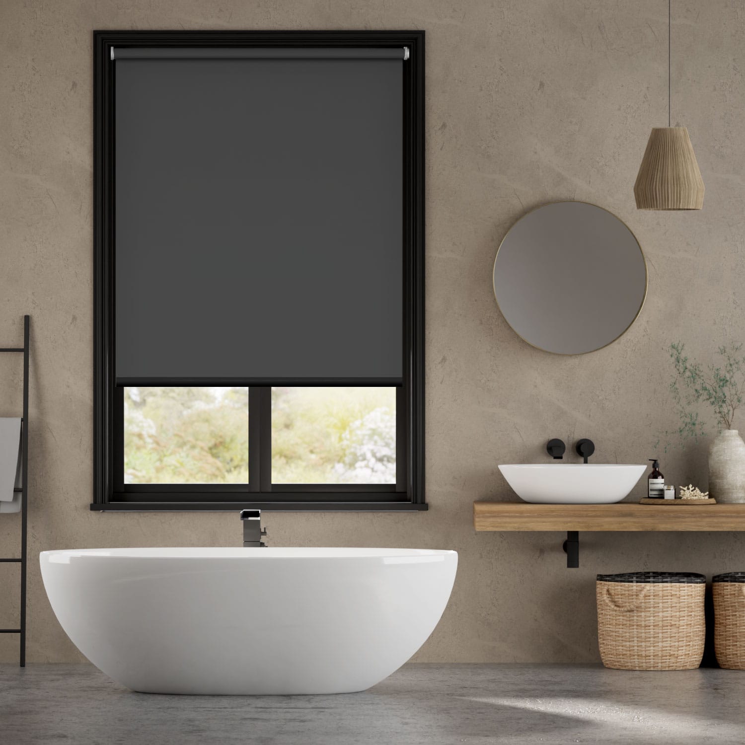 Charcoal Motorized Roller Blinds