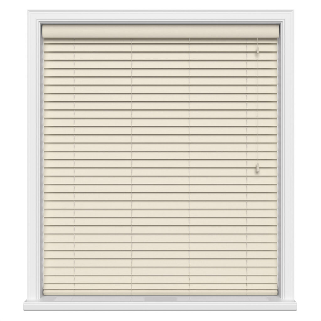 Cream Grain Motorized Wooden Blinds