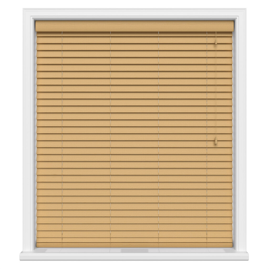 Desert Oak Motorized Wooden Blinds