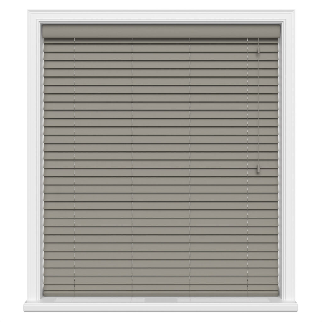 Orion Grey Grain Motorized Wooden Blinds