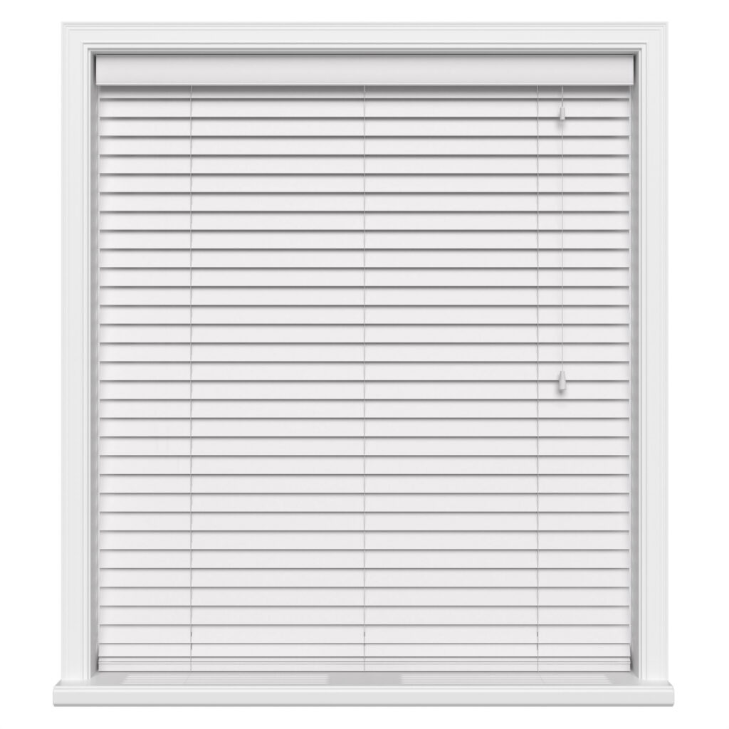 Pure White Motorized Wooden Blinds