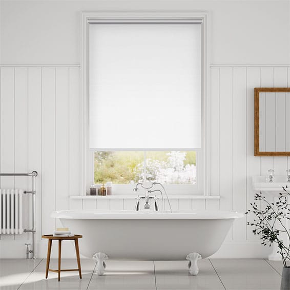 Satin White Motorized Roller Blinds