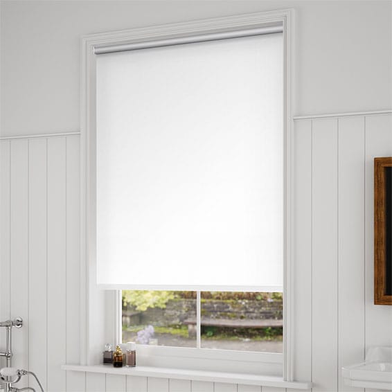 Satin White Motorized Roller Blinds