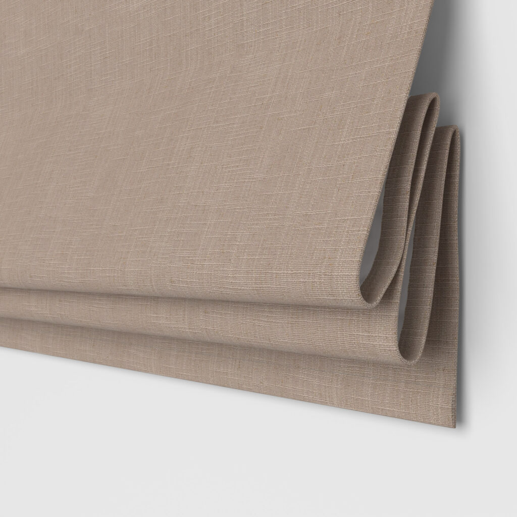 Taupe Motorized Roman Blinds
