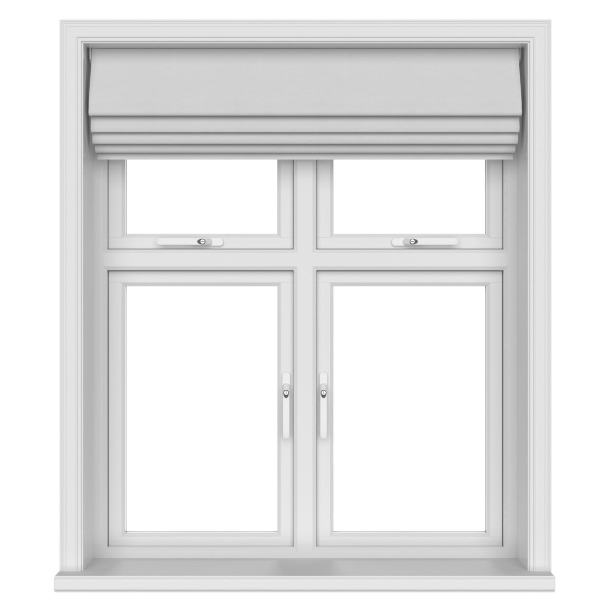 White Motorized Roman Blinds